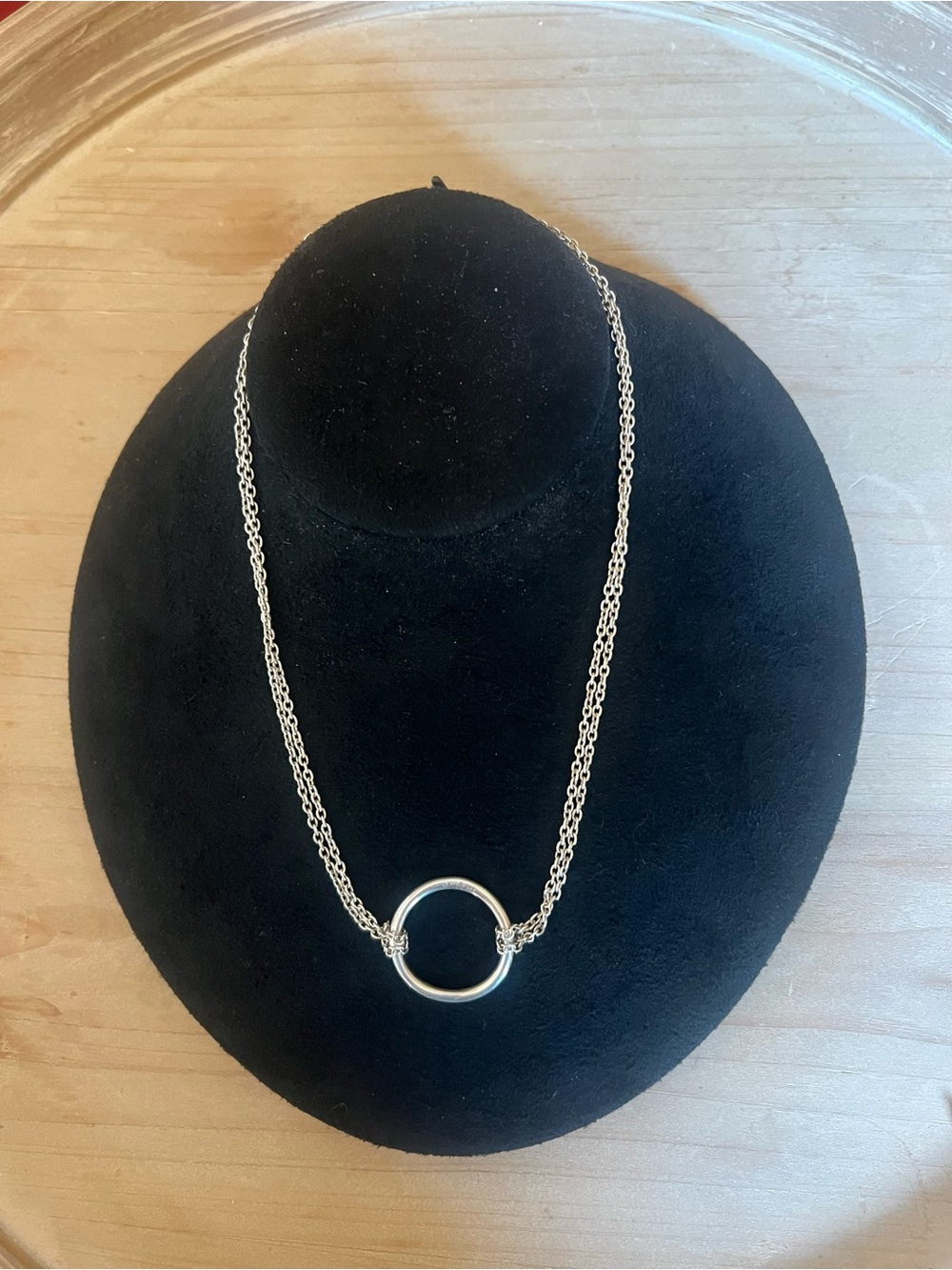 Silpada Silver Double Chain Necklace with Open Circle Pendant